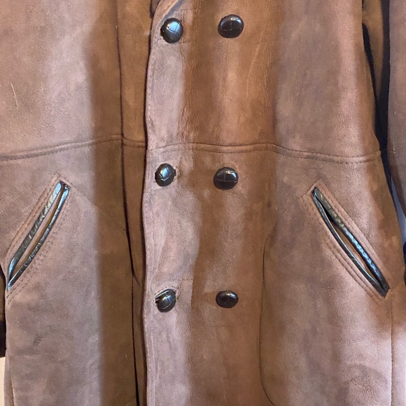 French Creek Genuine Suede Shearland Double Breasted Coat XL - Picture 3 of 8
